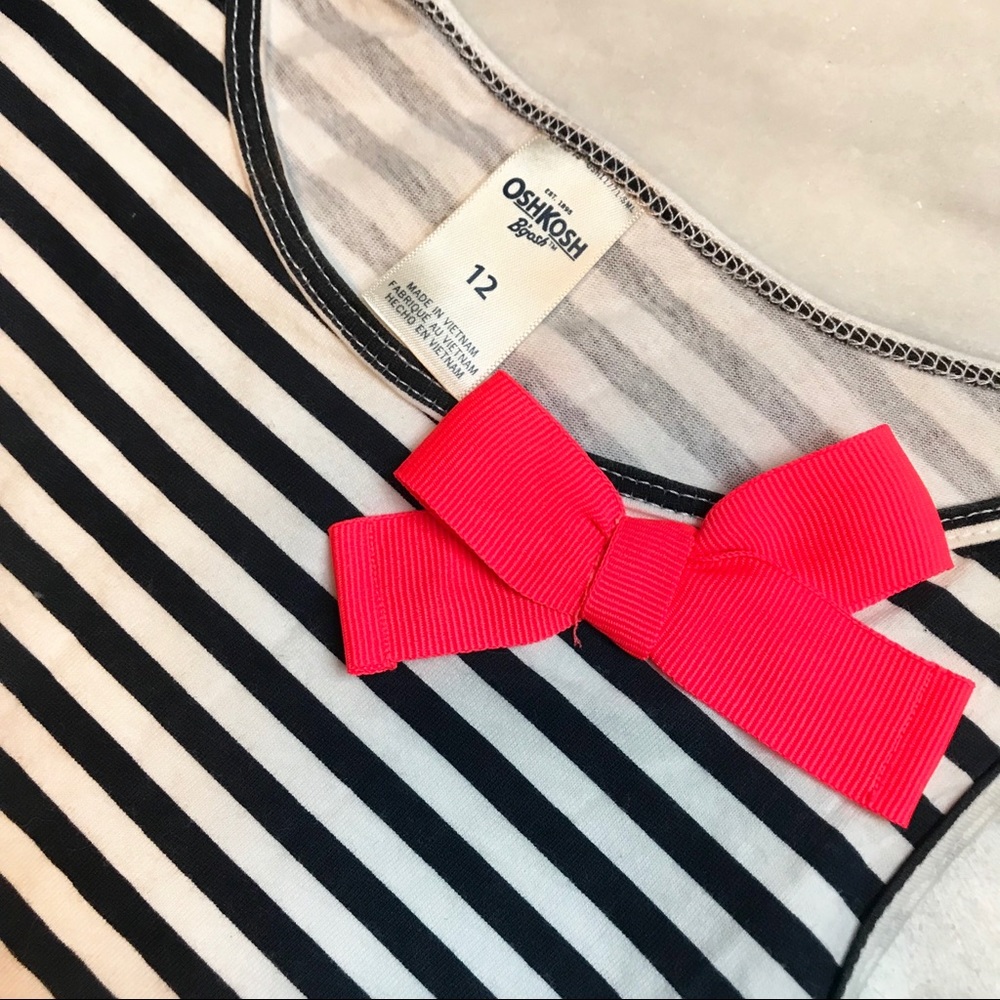 🎀 Oshkosh B’gosh Stripes & Bow Tank Size 12 🎀